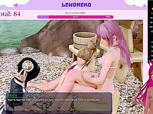 lewdneko plays harem hotel part 10, using dildo and moaning