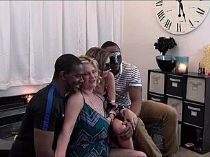 LOOK AT THIS INTERRACIAL JACUZZI FOURSOME WITH HARDCORE BLOWJOBS!