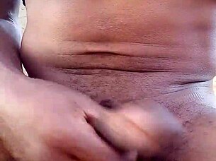 STROKING MY BBC OUTDOORS, MOANING LOUDLY!