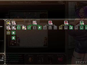 Playing Karryn's Prison Hentai Game, Feeling Excited by Hot Sexy Parts with NTR