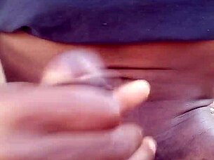 STROKING MY BBC OUTDOORS, MOANING LOUDLY!