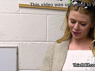 big tit milf blows cock for stolen lingerie in office