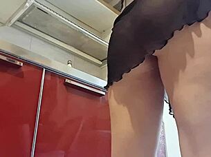 The naughty blonde feels a bit aroused today