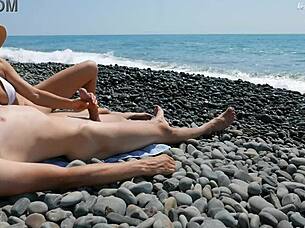 Hey stranger, wanna give a hot handjob on this wild nude beach?