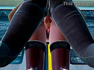 यो, देखो ये आदमी सबवे 3D पोर्नो गेम में ऑफिस लेडी को चोद रहा!