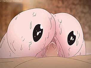 Tässä Pokémon ja Dragon Ball hentai-sarjakuvassa Piplup näkee Bulman perseen