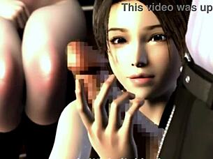 3D幸运家伙和两个大胸学生得分。