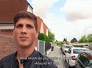 seksi twink se upogne, stoka ko mu rit nabijajo trdo v javnosti za denar - czech hunter 557