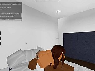 Amatör brunett rider stor svart kuk första gången i vild Roblox-porr