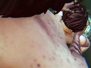 I Sims 4-spillet engagerer karakterer sig i intime møder ved floden